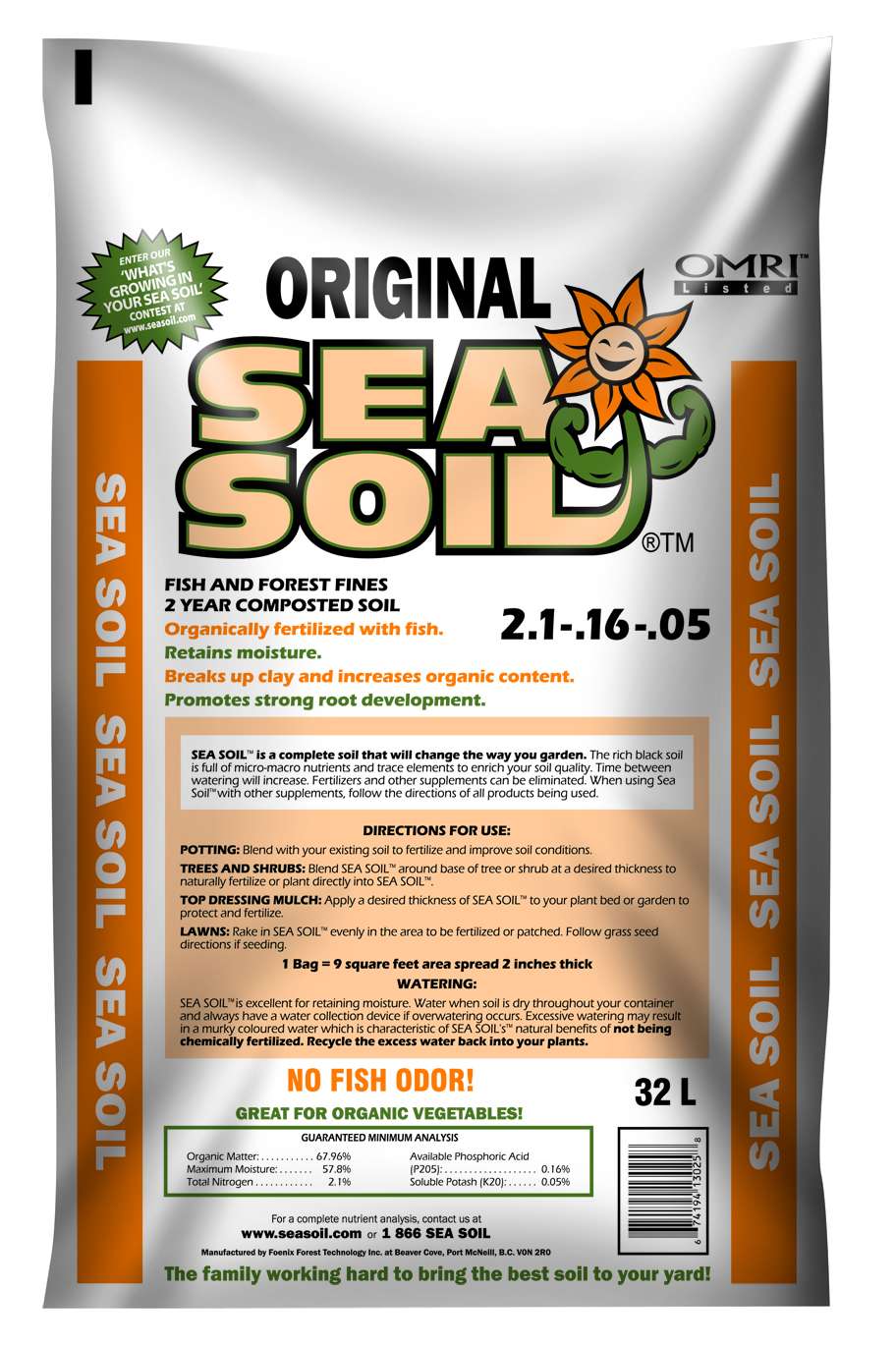 Sea Soil Original Organic Compost - 35lbs