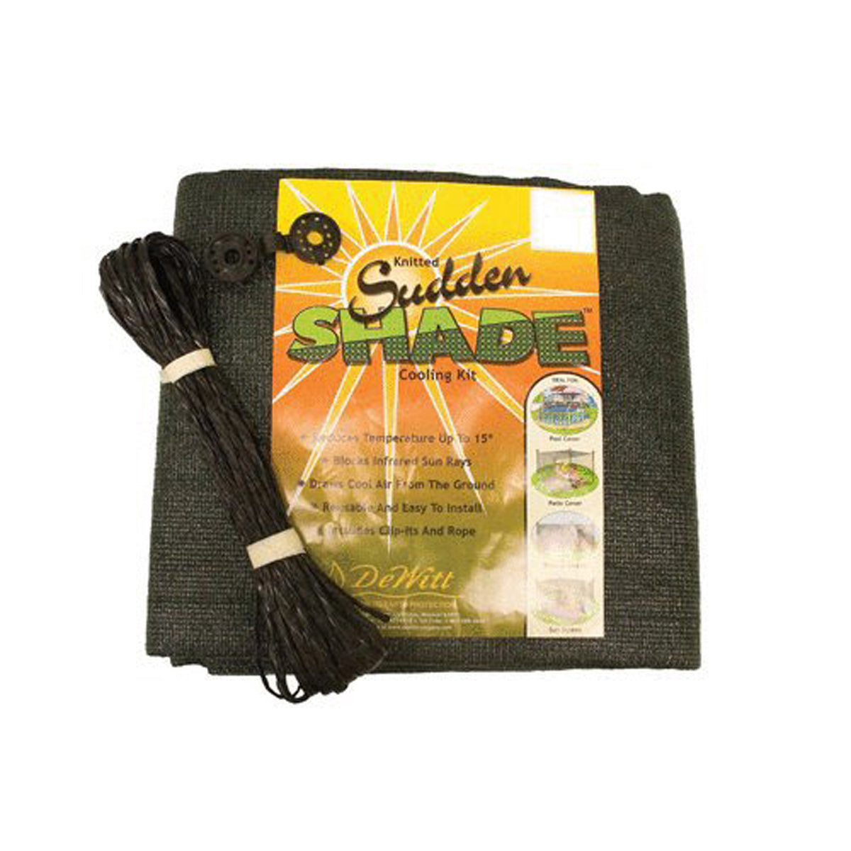 DeWitt Sudden Shade Cloth - Black - 6’ x 12’