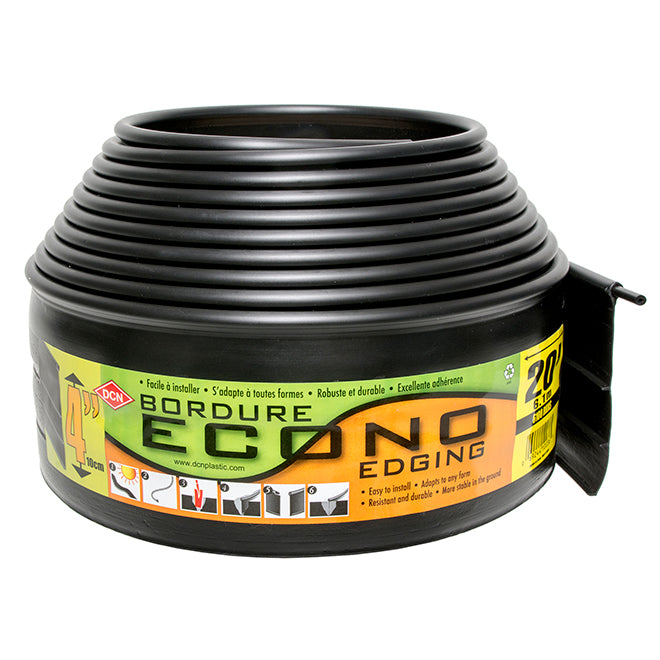 Econo Lawn Edging - Black Plastic - 4” x 20’
