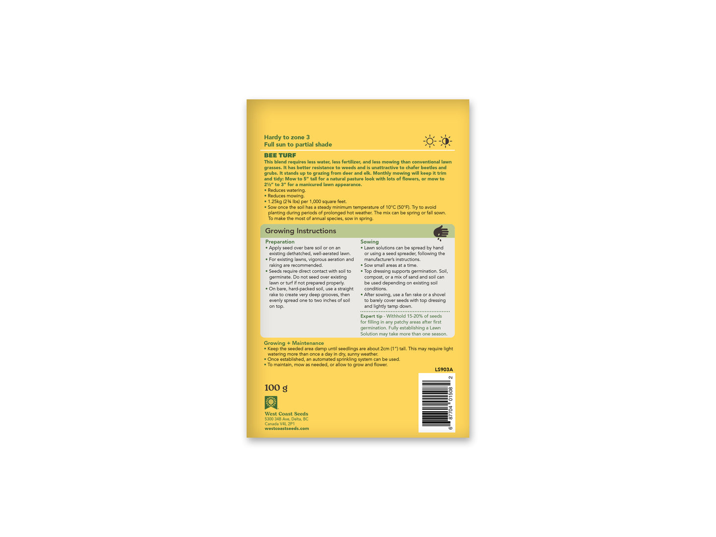 Lawn Solutions Bee Turf 100gr