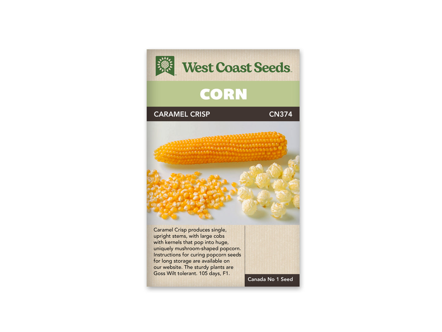 Corn “Caramel Crisp Popcorn F1” West Coast Seeds