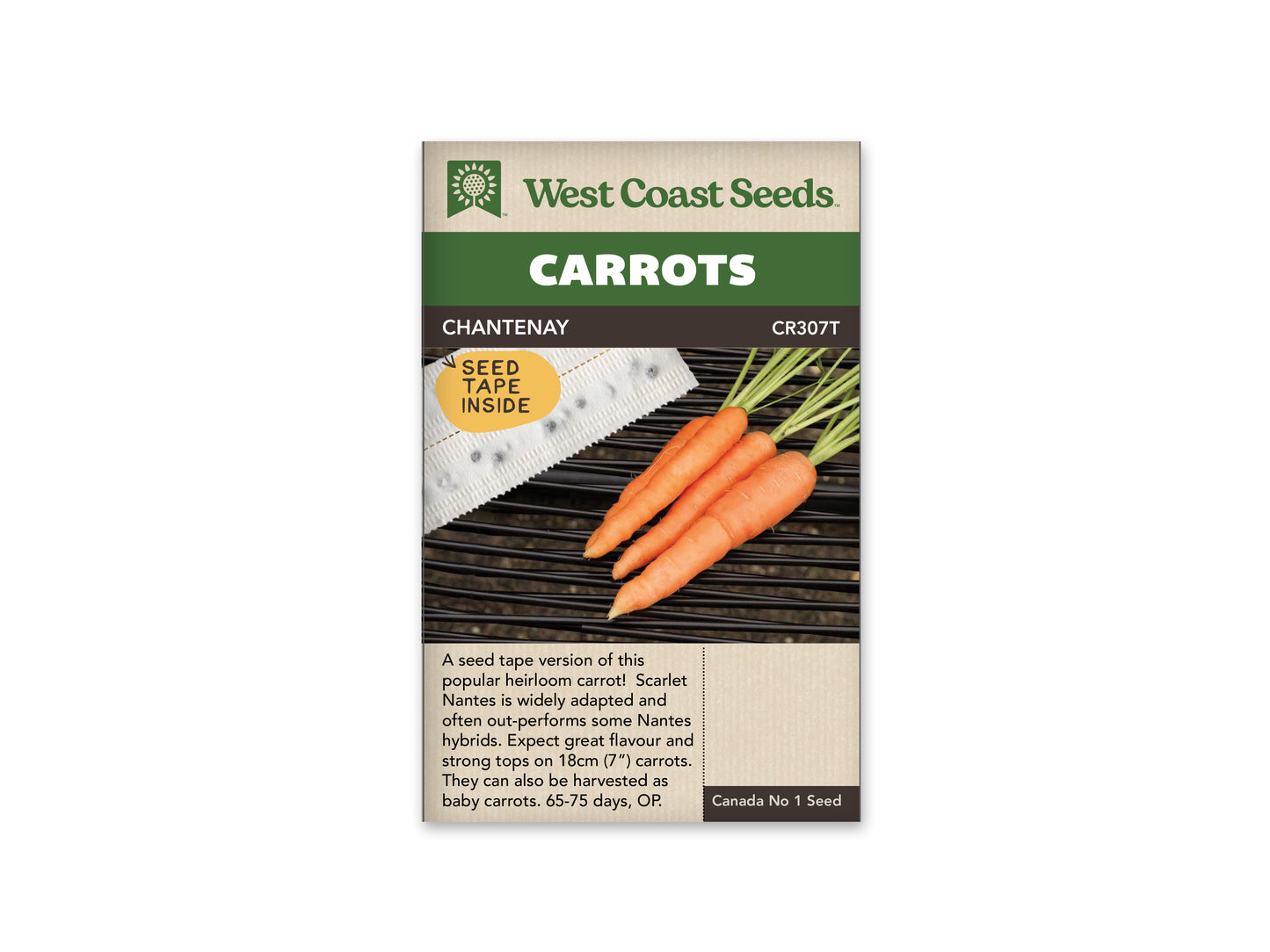 Carrots “Chantenay Seed Tape (2 x 2.5m)” West Coast Seeds