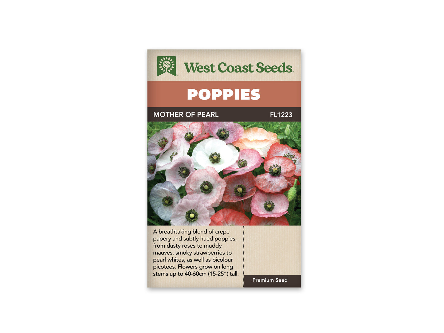 Poppies "Mother of Pearl" West Coast Seeds