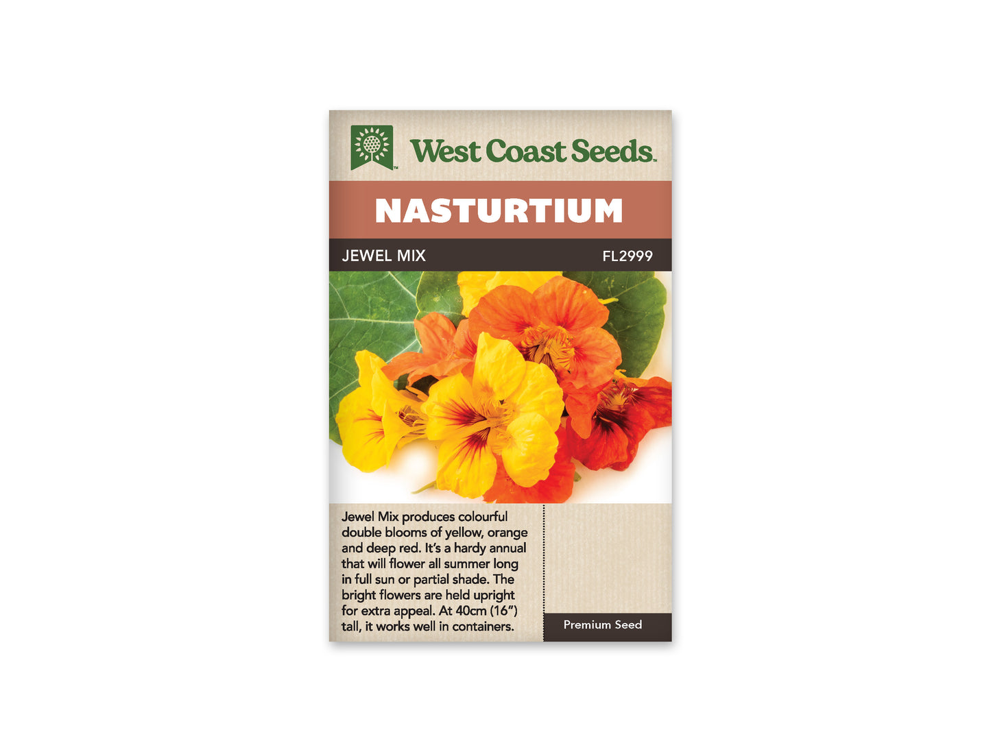 Nasturtiums "Jewel Mix" West Coast Seeds