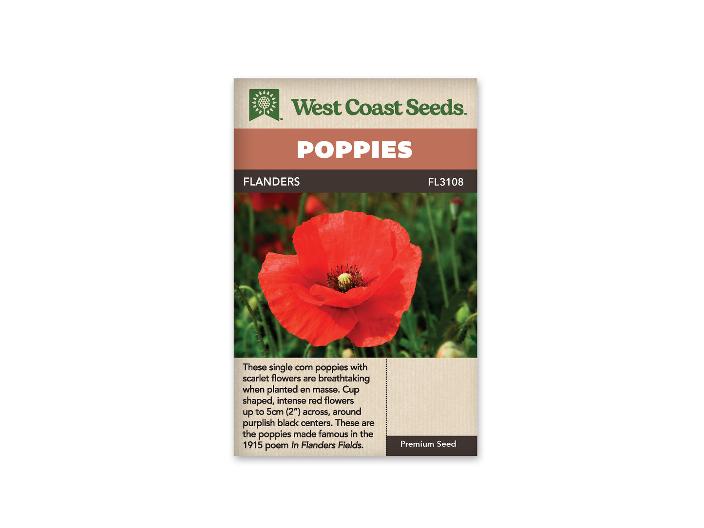 Poppies “Flanders Poppy” West Coast Seeds