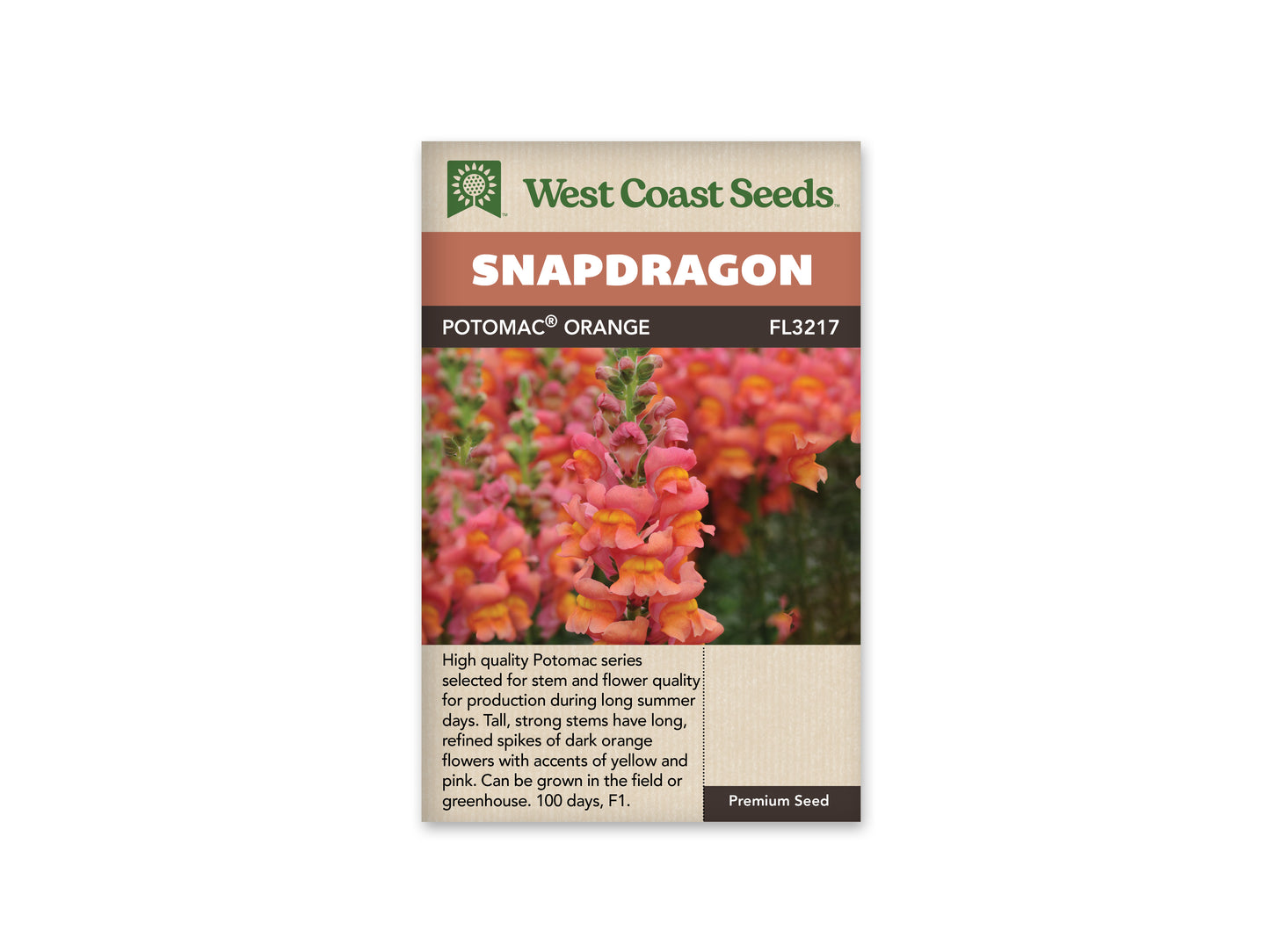 Snapdragon "Potomac Orange F1" West Coast Seeds