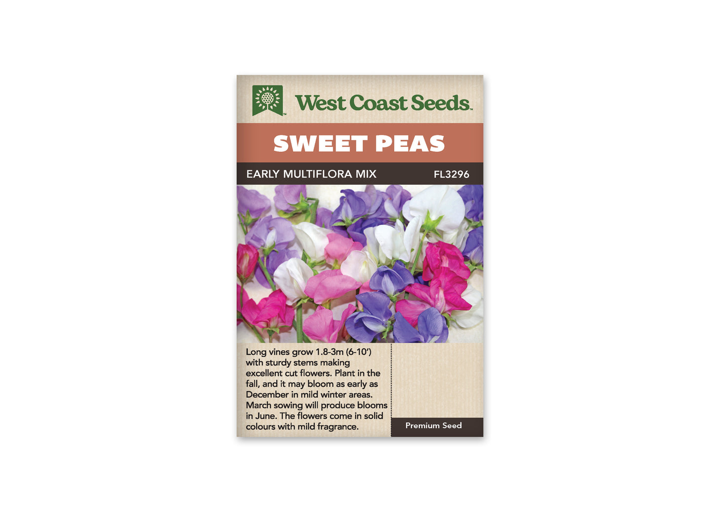Sweet Peas "Early Multiflora Blend" West Coast Seeds