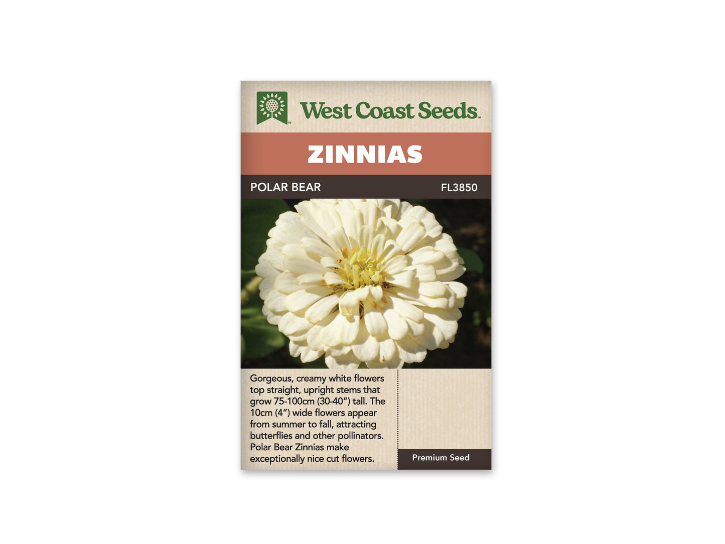 Zinnias “Polar Bear” West Coast Seeds
