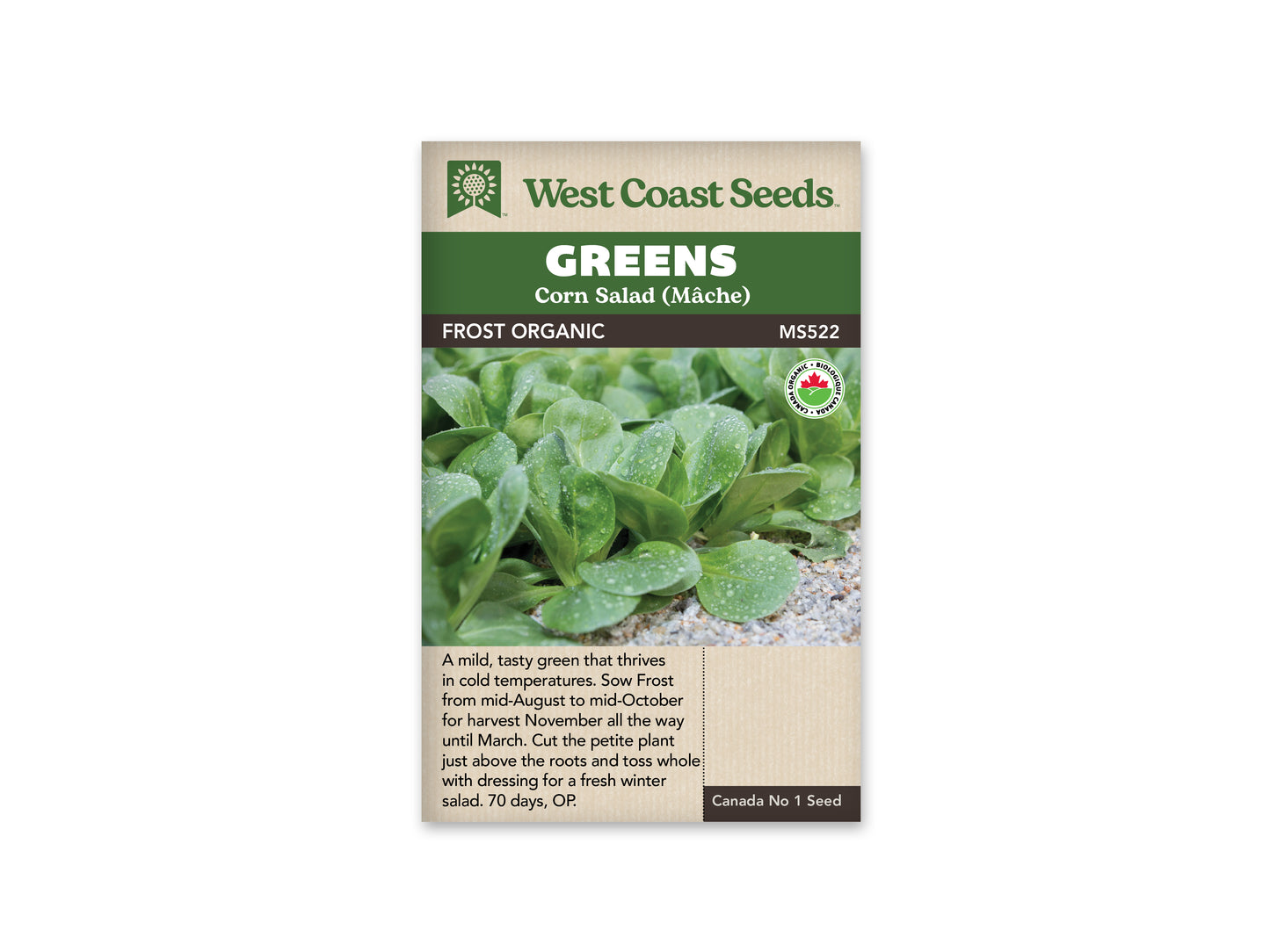 Corn Salad (Mache) “Frost Organic” West Coast Seeds