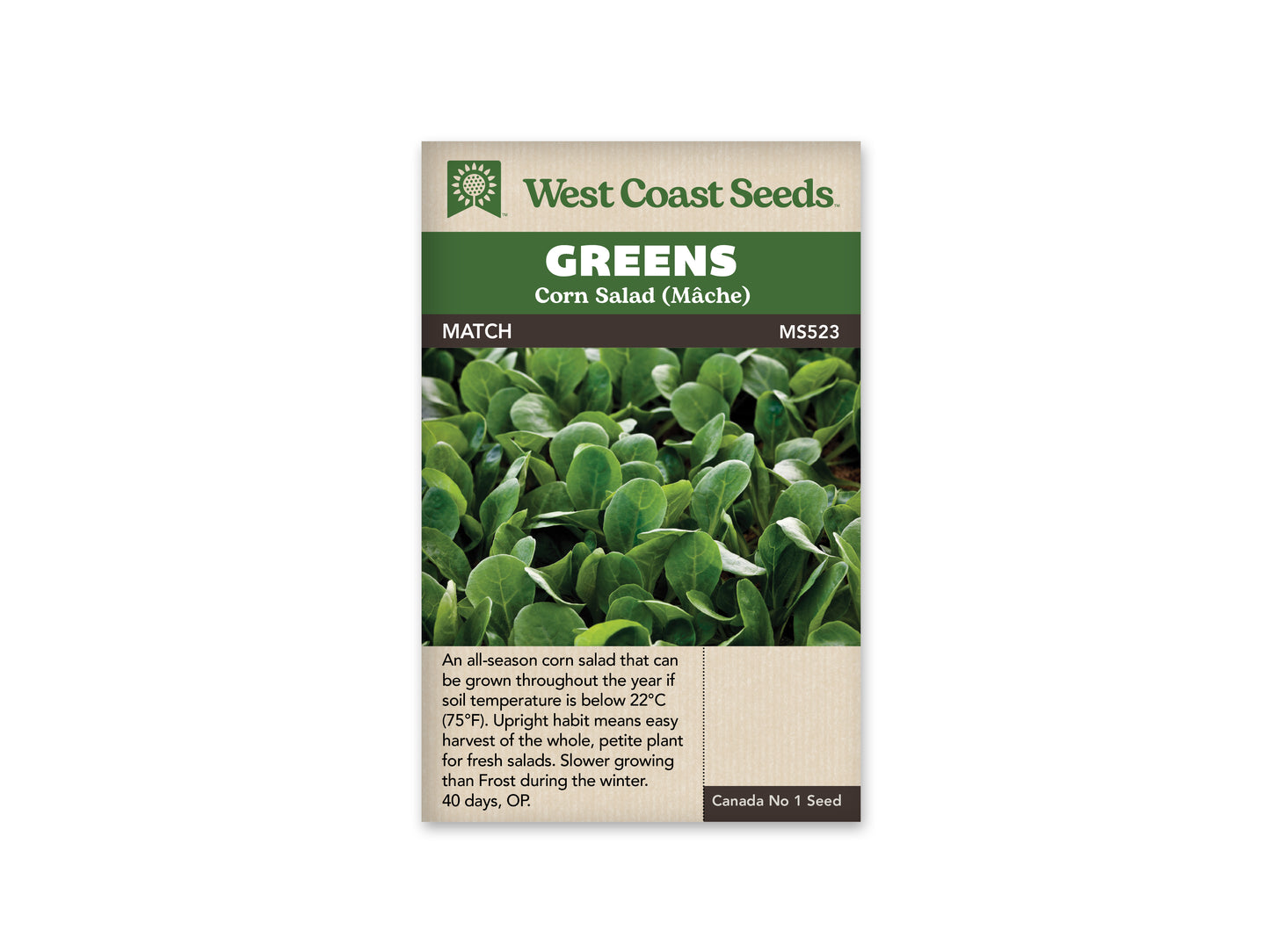 Corn Salad (Mache) “Match” West Coast Seeds