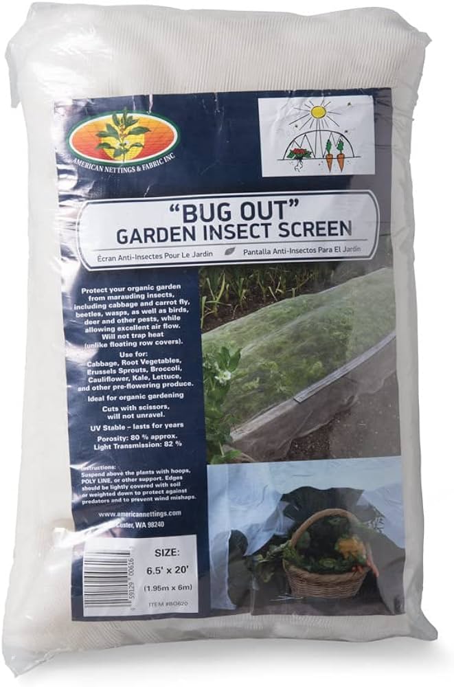 “Bug Out” Garden Insect Screen - White Plastic - 6.5’ x 20’