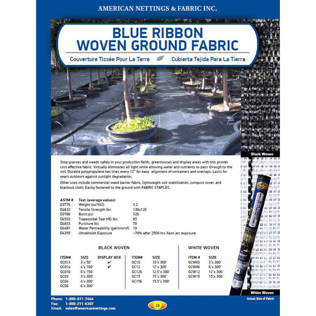 Blue Ribbon Ground Cover 3.2oz 6’ x 150’