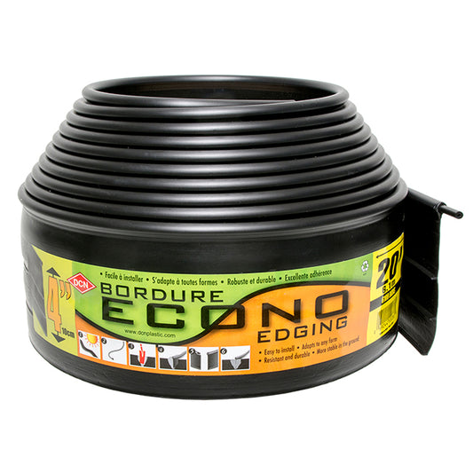 Econo Lawn Edging - Black Plastic - 4” x 20’