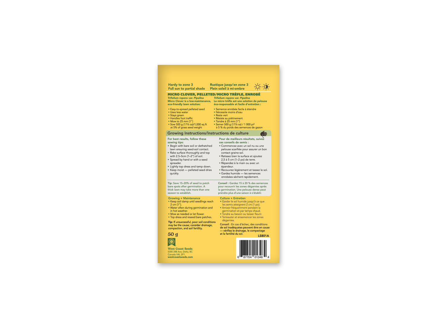 Lawn Solutions Micro Clover Pelleted 50gr