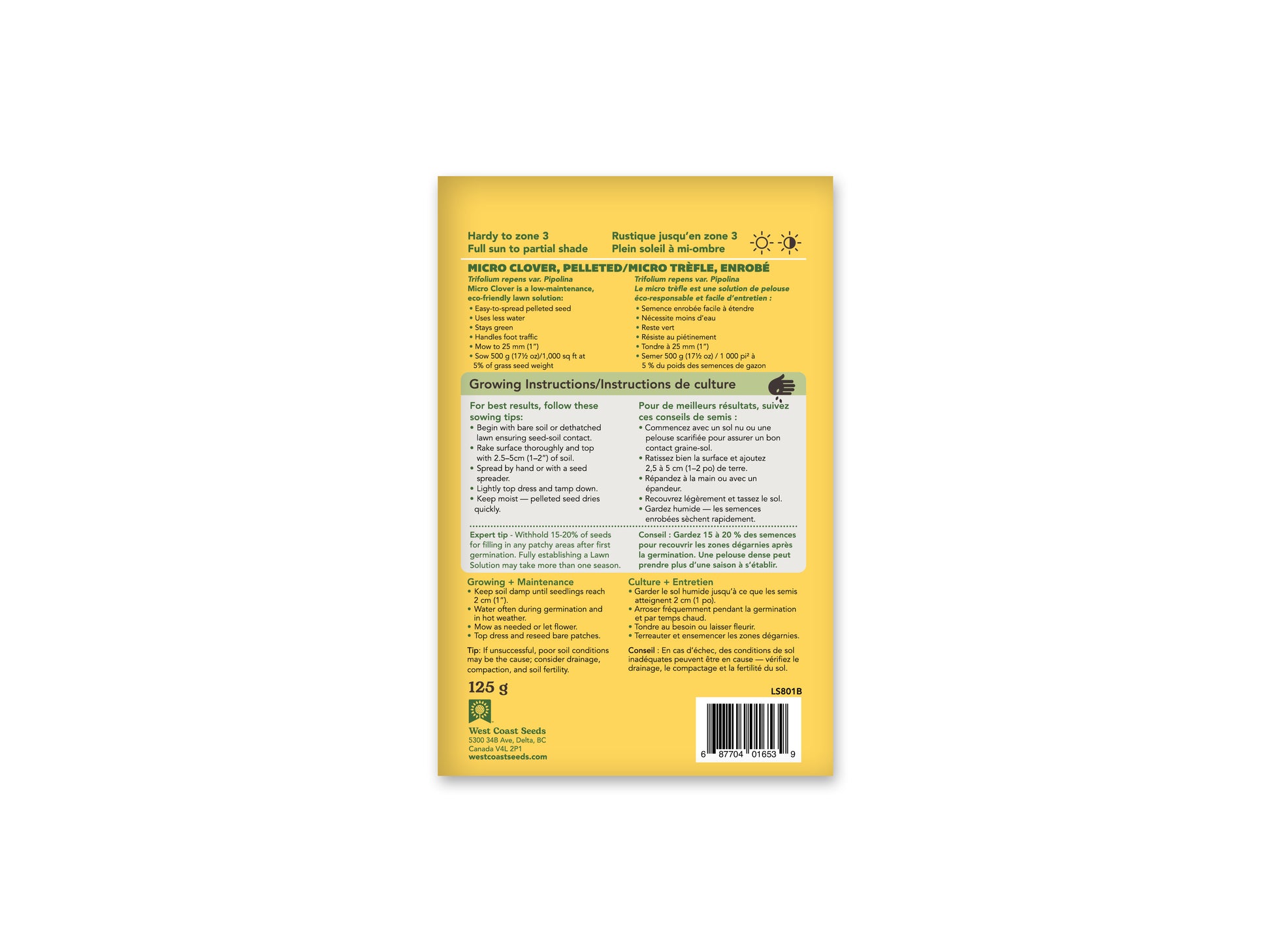 Lawn Solutions Micro Clover Pelleted 125gr