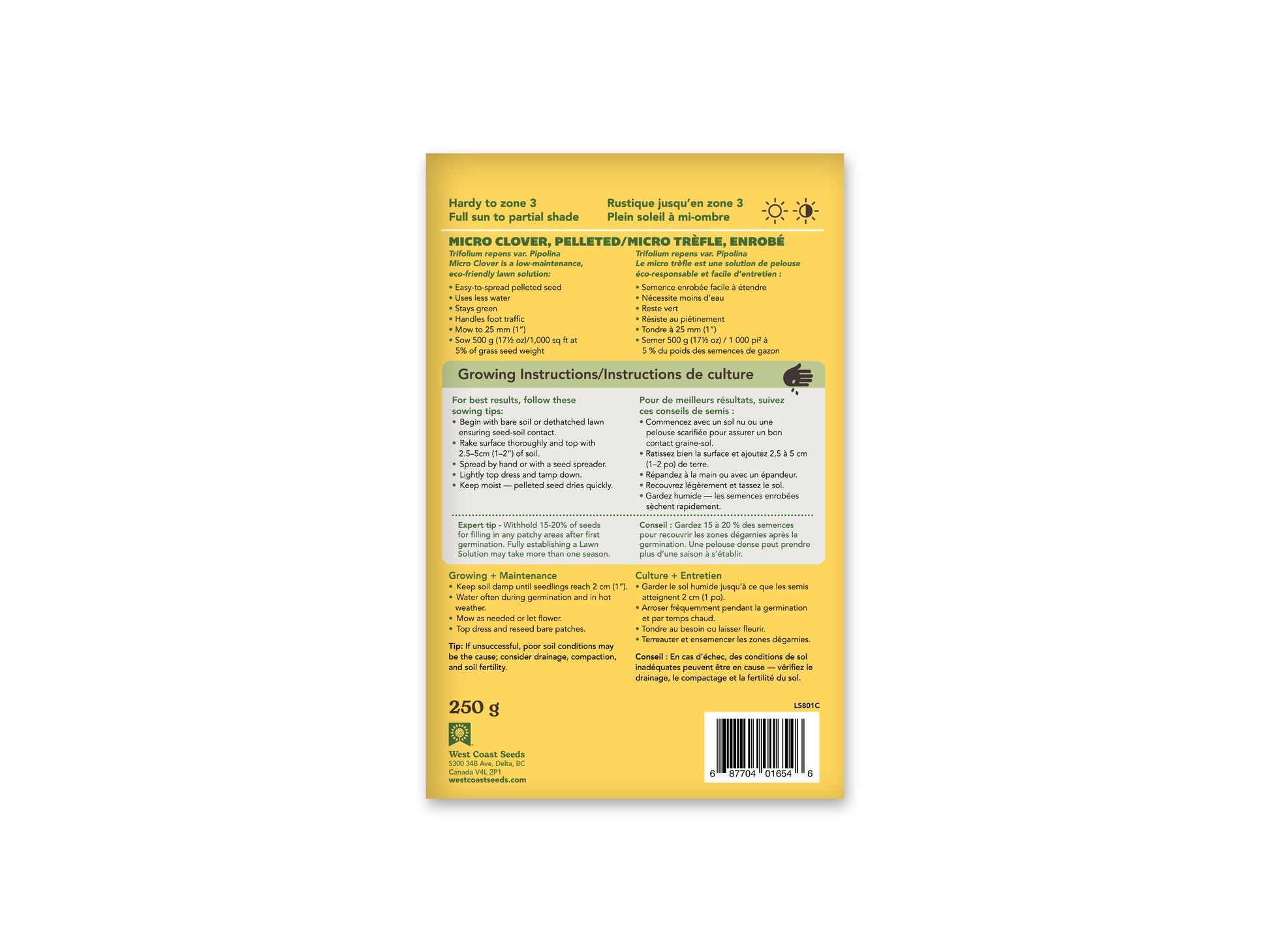 Lawn Solutions Micro Clover Pelleted 250gr