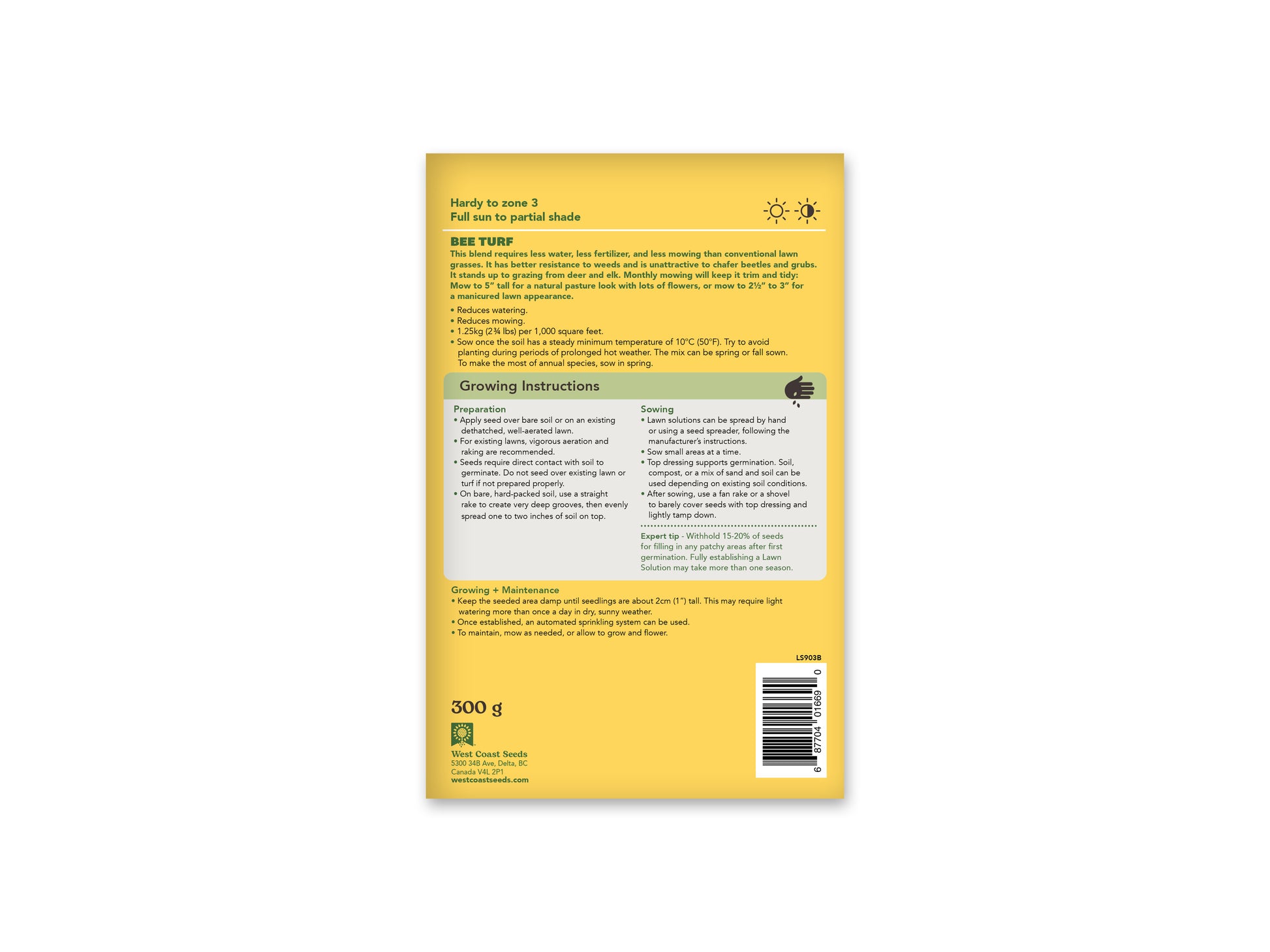 Lawn Solutions Bee Turf 300gr
