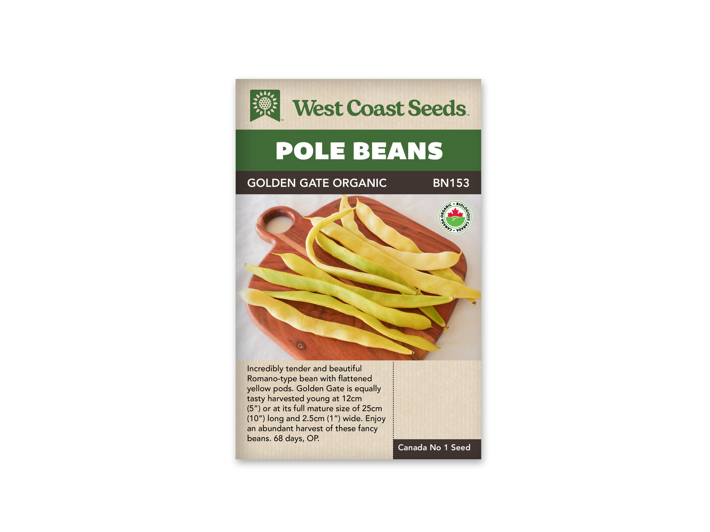 Beans “Golden Gate Organic” West Coast Seeds