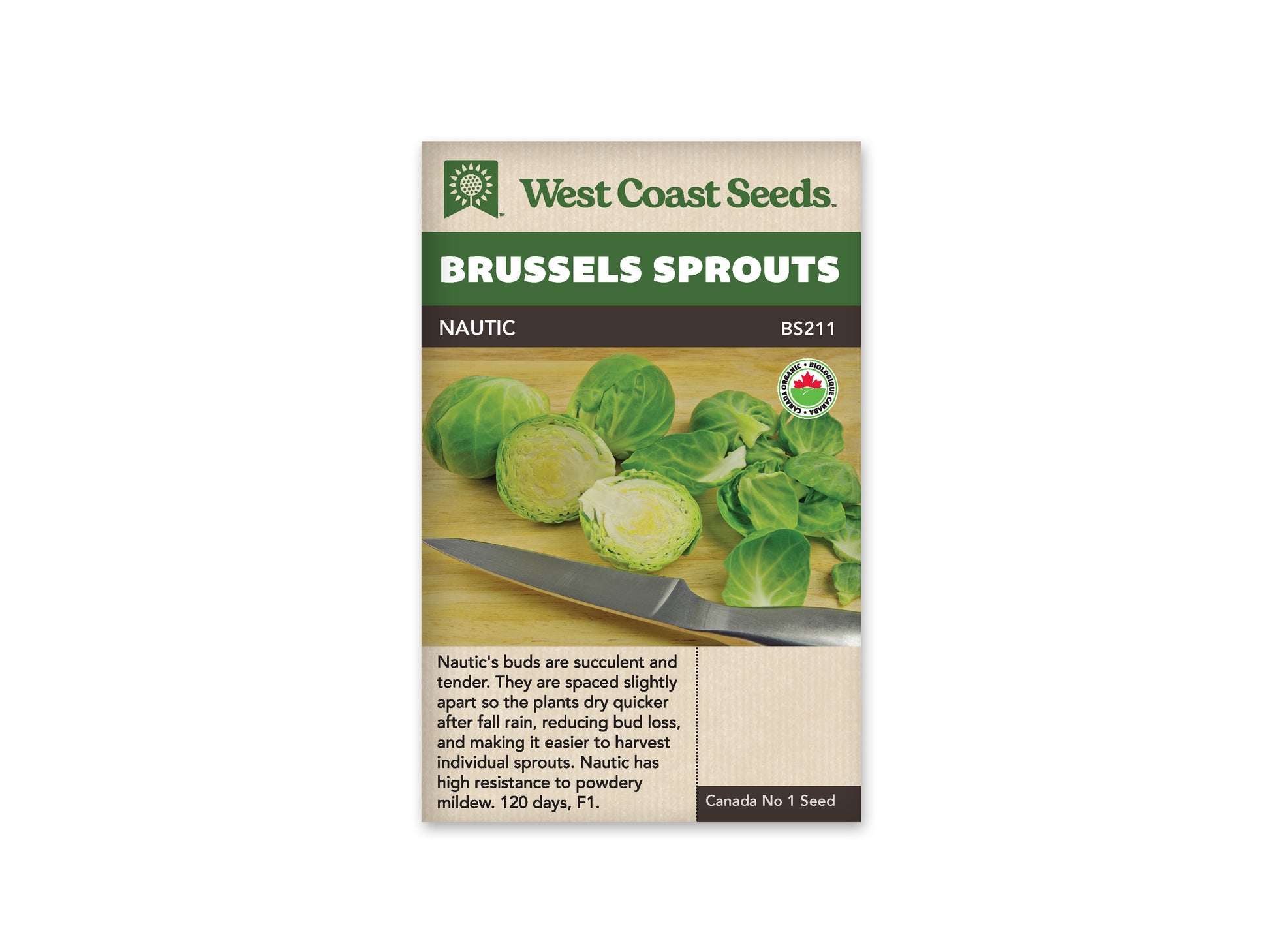Brussel Sprouts "Nautic F1 Coated Organic" West Coast Seeds