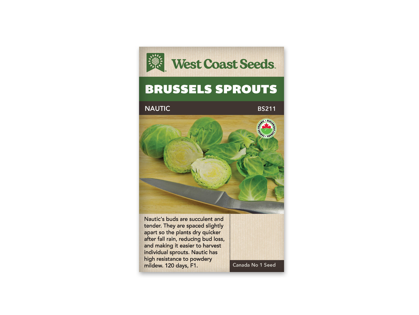 Brussel Sprouts "Nautic F1 Coated Organic" West Coast Seeds