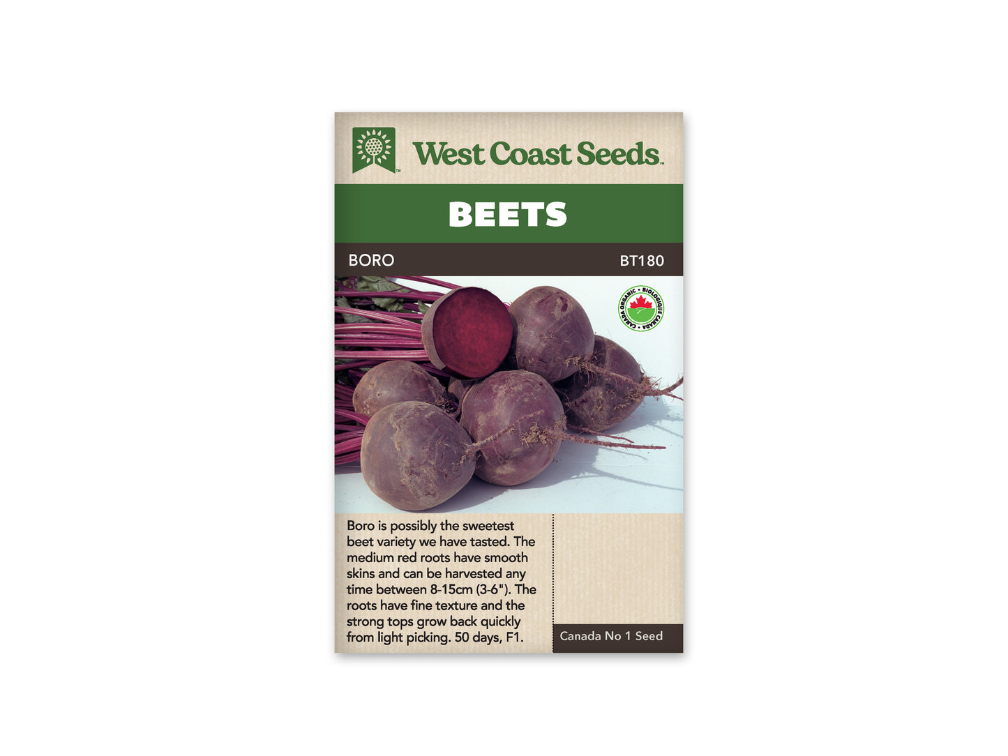 Beets “Boro F1 Coated Organic” West Coast Seeds