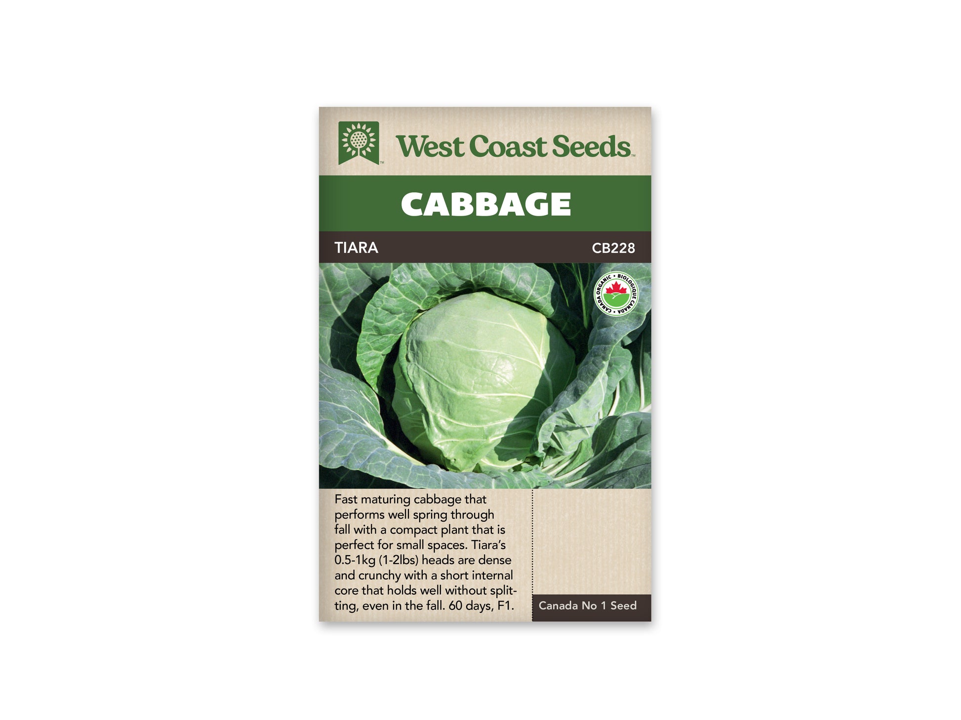 Cabbage "Tiara F1 Organic" West Coast Seeds
