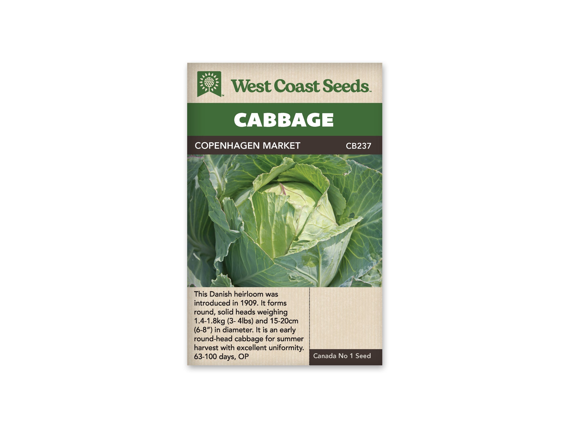 Cabbage "Copenhagen Market" West Coast Seeds