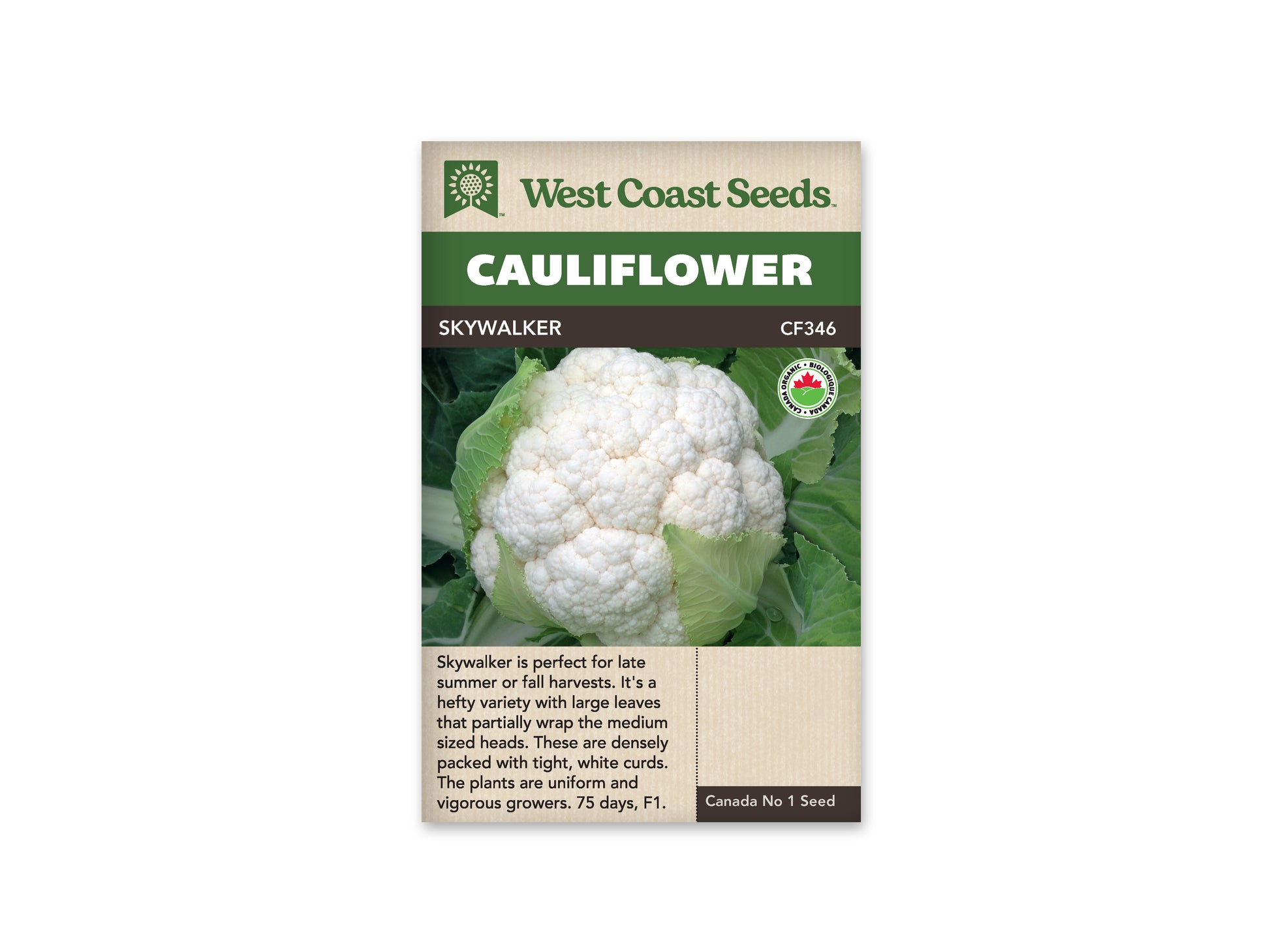 Cauliflower "Skywalker F1 Coated Organic" West Coast Seeds