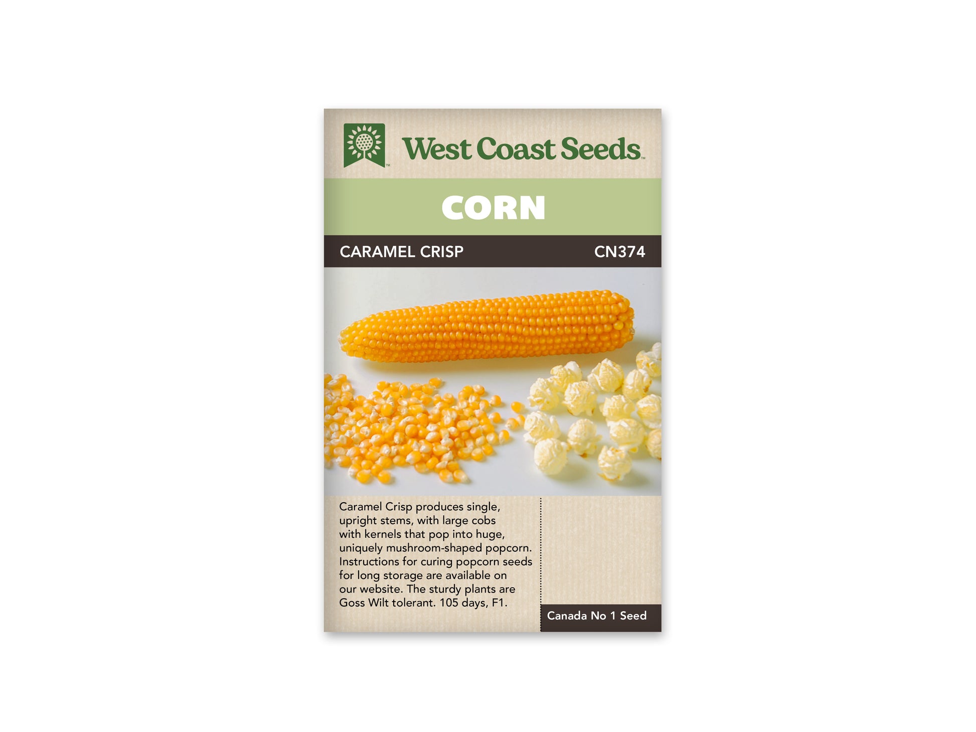 Corn “Caramel Crisp Popcorn F1” West Coast Seeds