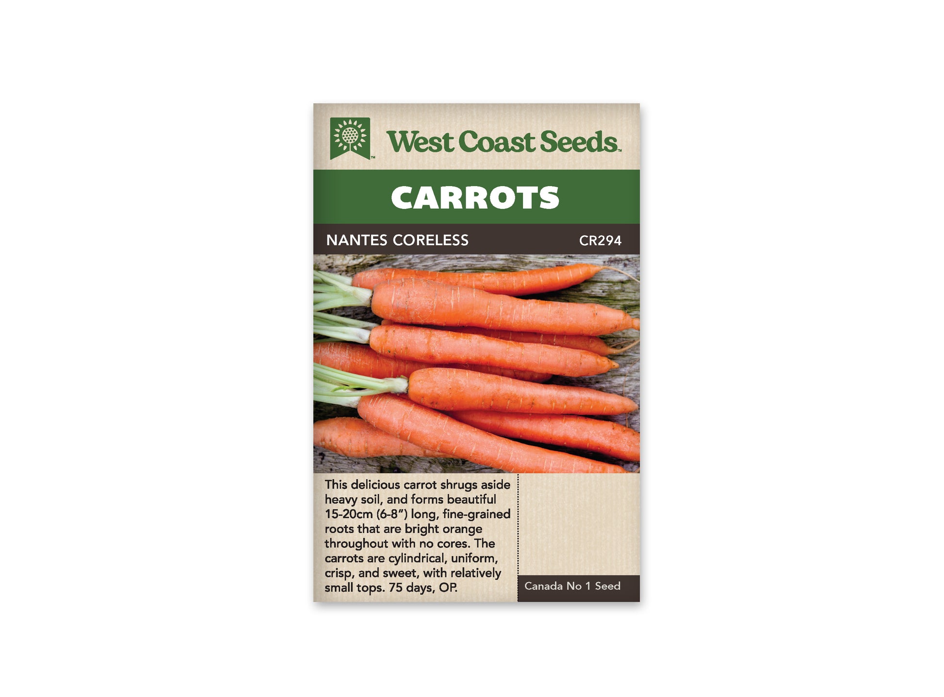 Carrots "Nantes Coreless" West Coast Seeds