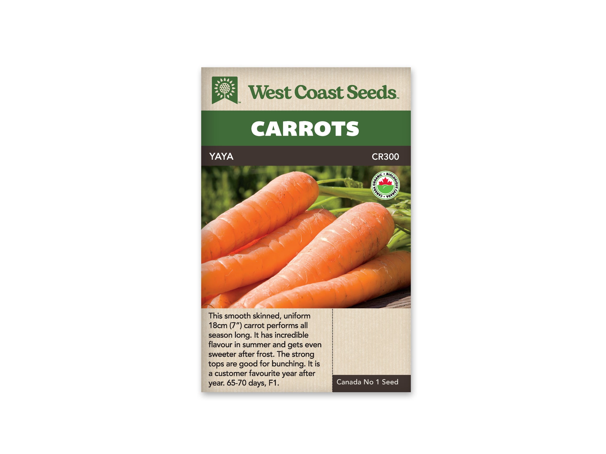 Carrots "Yaya F1 Coated Organic" West Coast Seeds