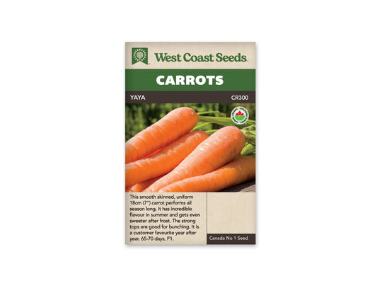 Carrots “Yaya F1 Coated Organic” West Coast Seeds