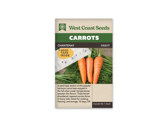 Carrots “Chantenay Seed Tape (2 x 2.5m)” West Coast Seeds