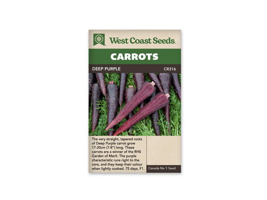 Carrots “Deep Purple F1 Coated” West Coast Seeds