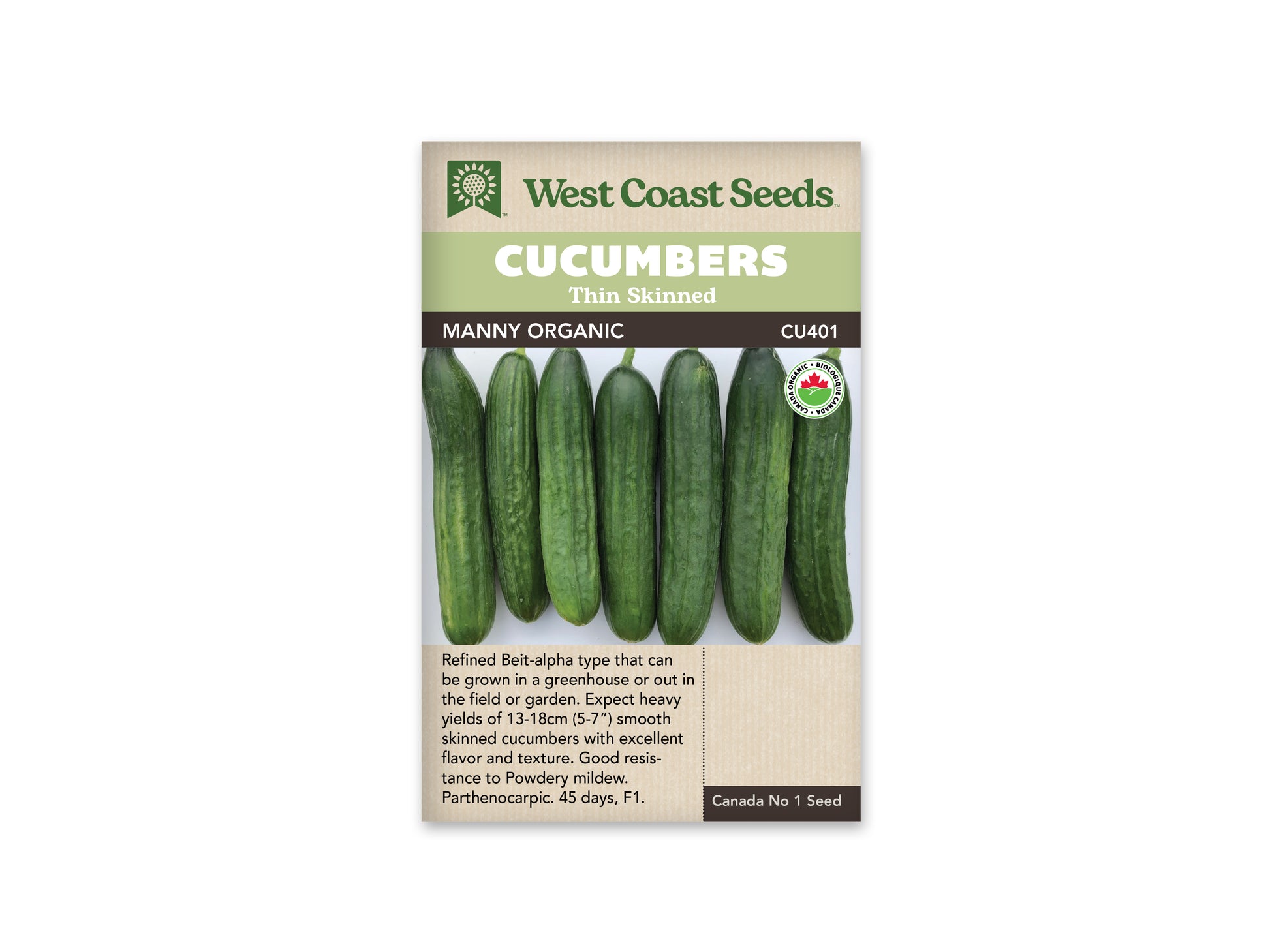 Cucumbers “Manny F1 Organic” West Coast Seeds