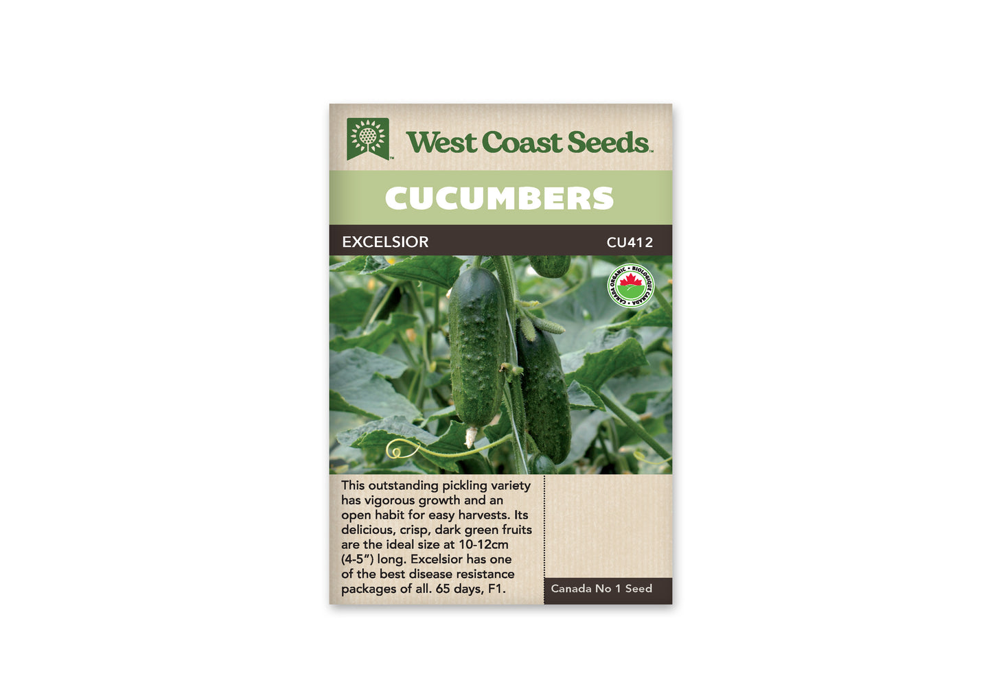 Cucumbers "Excelsior F1 Organic" West Coast Seeds