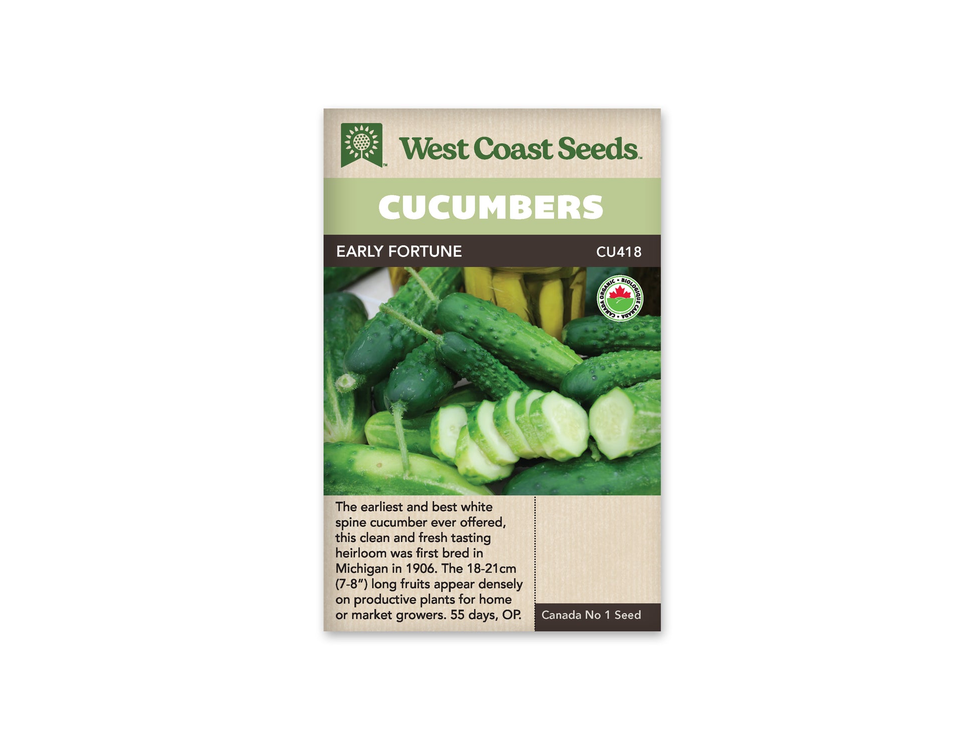 Cucumbers "Early Fortune Organic" West Coast Seeds