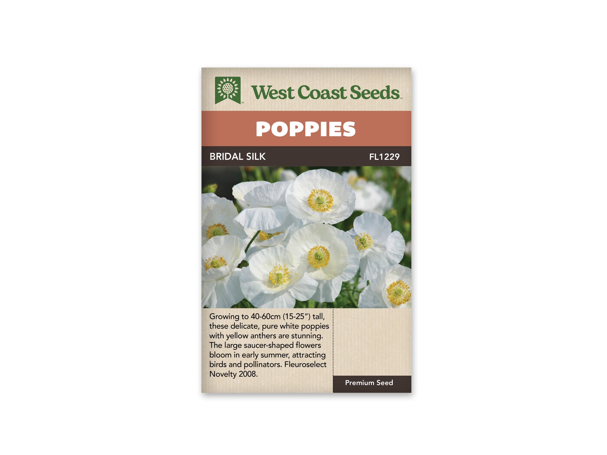 Poppies "Bridal Silk" West Coast Seeds