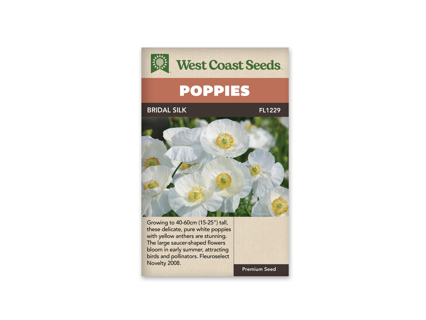 Poppies “Bridal Silk” West Coast Seeds