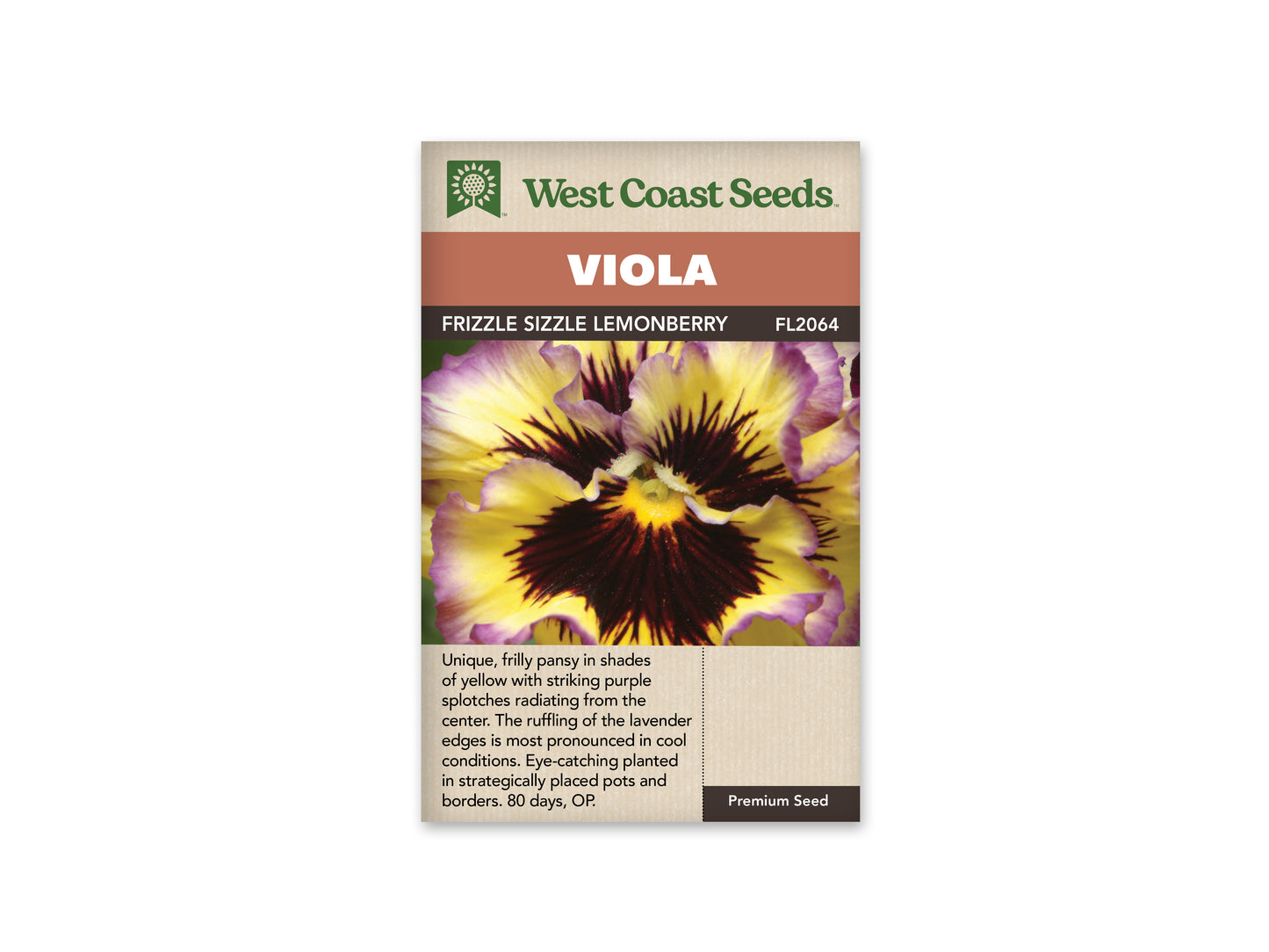 Pansies & Violas "Frizzle Sizzle Lemonberry" West Coast Seeds