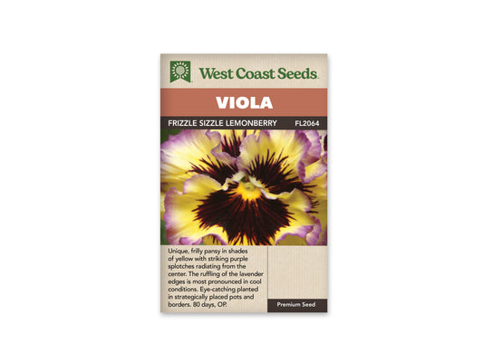 Pansies & Violas "Frizzle Sizzle Lemonberry" West Coast Seeds