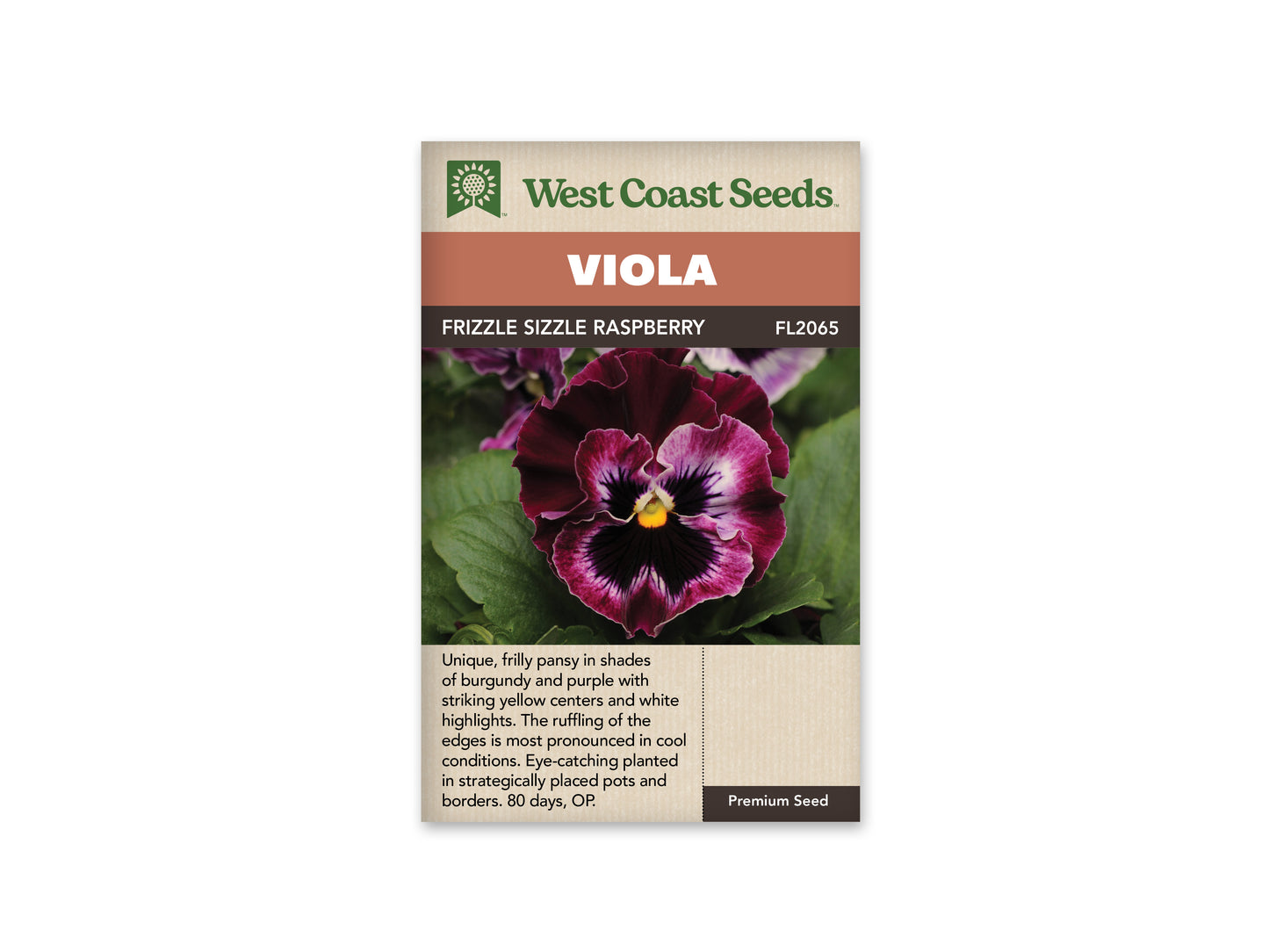 Pansies & Violas "Frizzle Sizzle Raspberry" West Coast Seeds