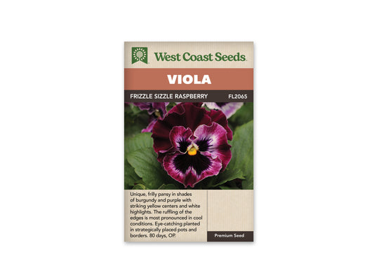 Pansies & Violas "Frizzle Sizzle Raspberry" West Coast Seeds