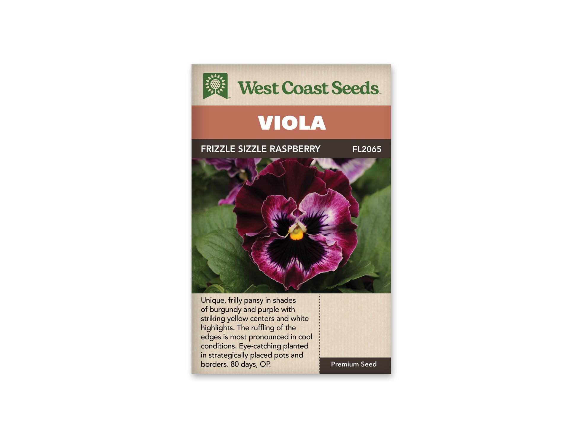 Pansies & Violas "Frizzle Sizzle Raspberry" West Coast Seeds