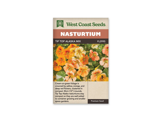 Nasturtiums “Tip Top Alaska Mix” West Coast Seeds