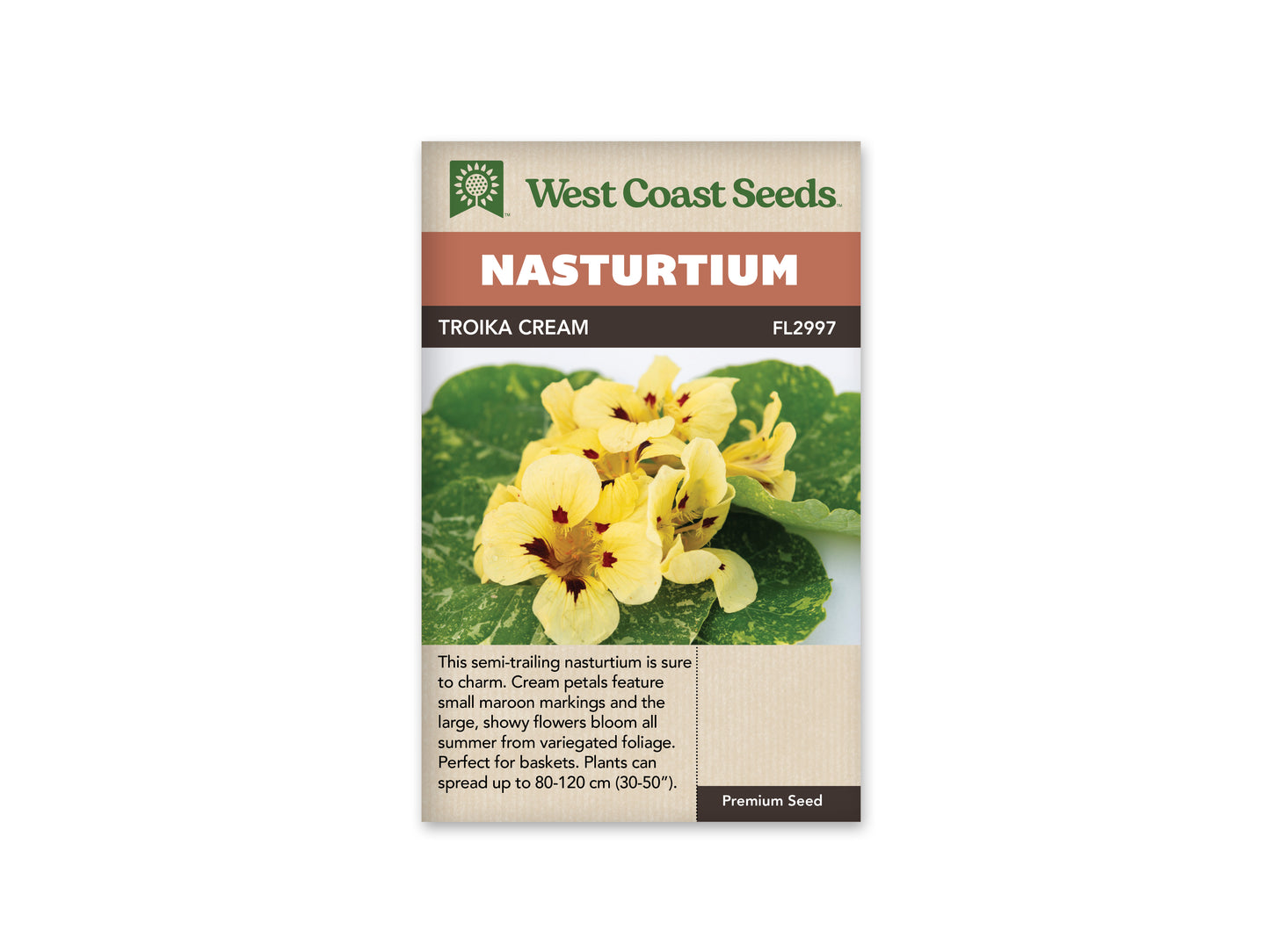Nasturtiums "Troika Cream" West Coast Seeds