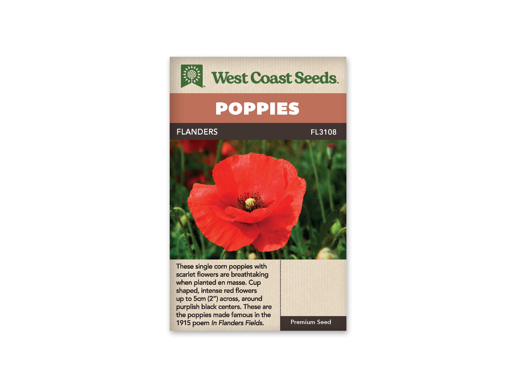 Poppies “Flanders Poppy” West Coast Seeds
