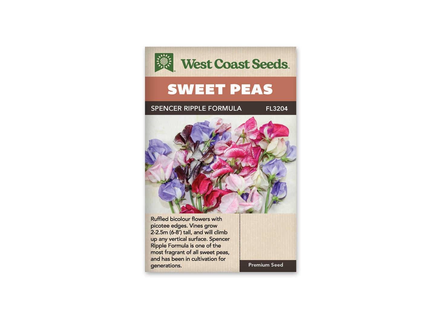 Sweet Peas "Spencer Ripple Formula Mix" West Coast Seeds