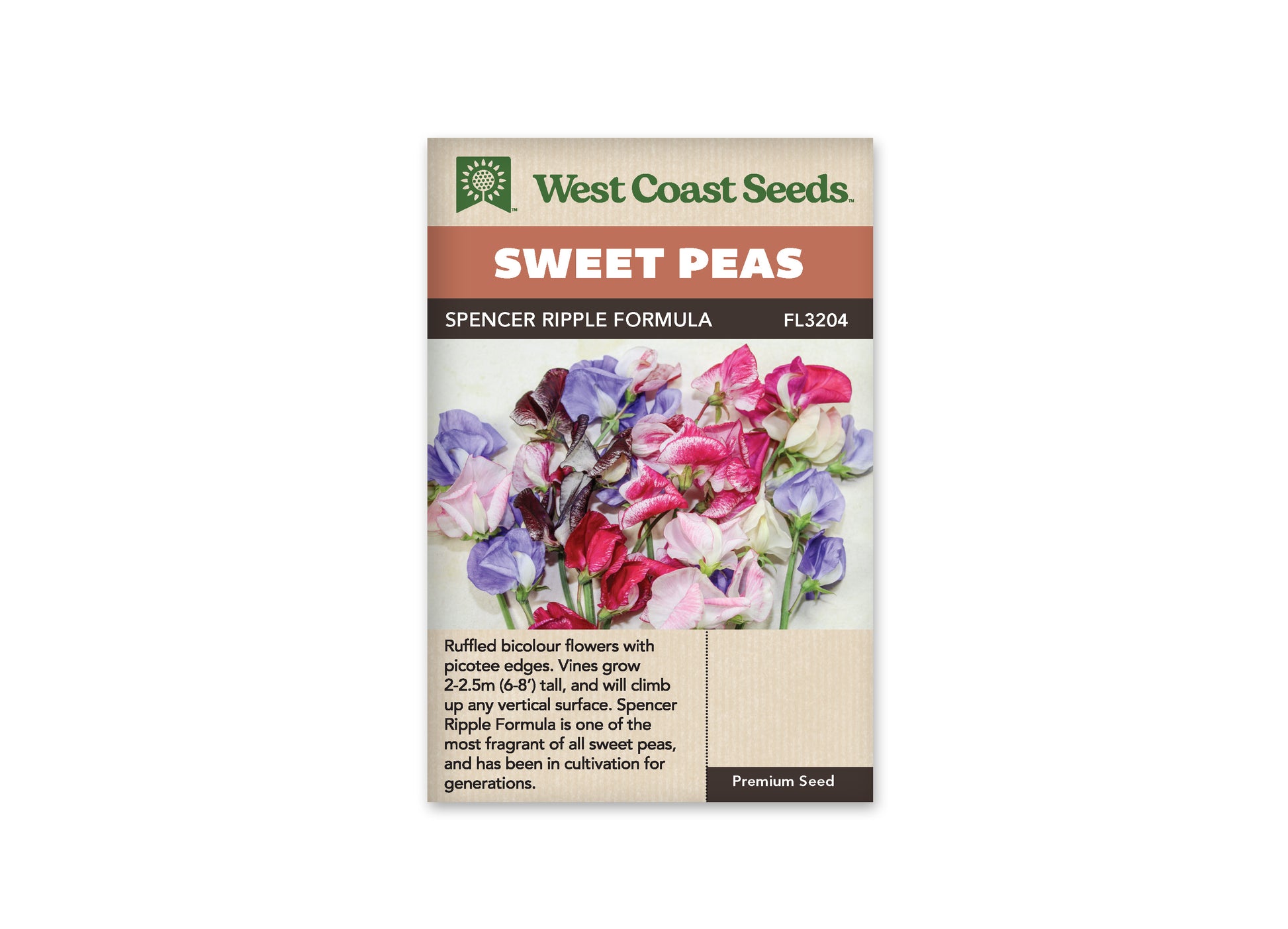 Sweet Peas "Spencer Ripple Formula Mix" West Coast Seeds