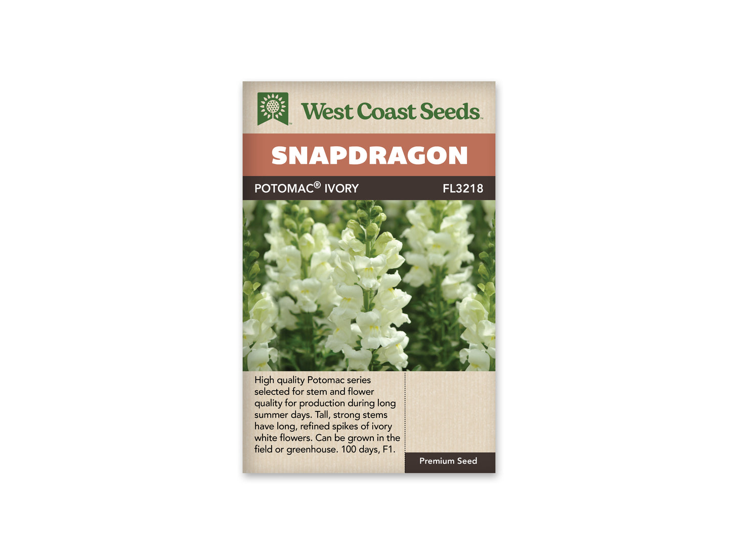 Snapdragon "Potomac Ivory White F1" West Coast Seeds